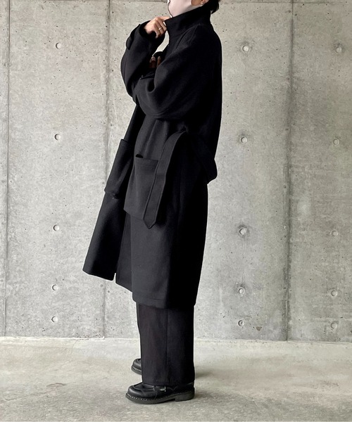 y/m by れぽすけ（イムバイレポスケ）の「ビッグポケットスタンドカラーコート（その他アウター・メンズ・ブラック/ベージュ・MEDIUM/LARGE）」の8枚目の写真