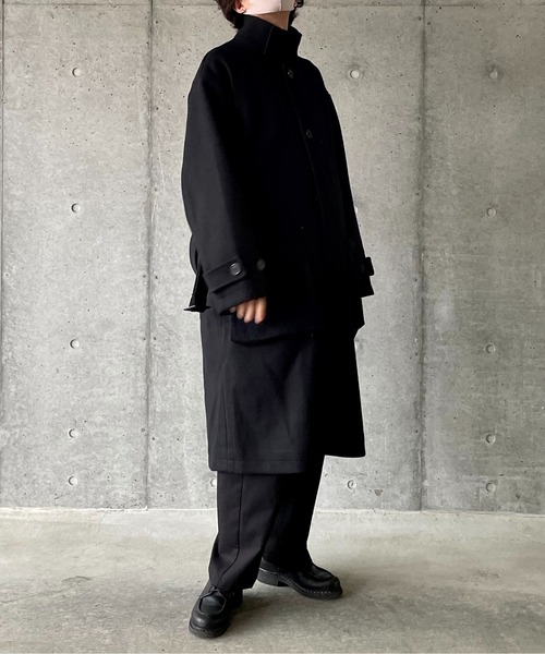 y/m by れぽすけ（イムバイレポスケ）の「ビッグポケットスタンドカラーコート（その他アウター・メンズ・ブラック/ベージュ・MEDIUM/LARGE）」の13枚目の写真