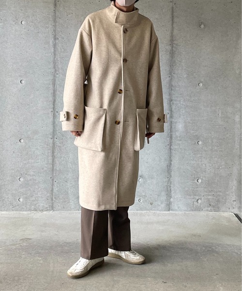 y/m by れぽすけ（イムバイレポスケ）の「ビッグポケットスタンドカラーコート（その他アウター・メンズ・ブラック/ベージュ・MEDIUM/LARGE）」の21枚目の写真