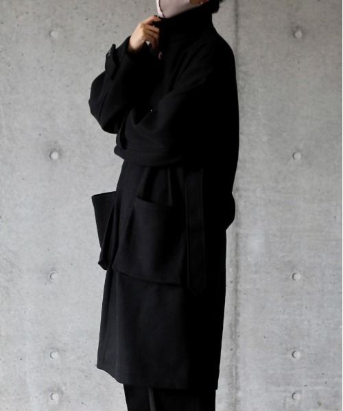 y/m by れぽすけ（イムバイレポスケ）の「ビッグポケットスタンドカラーコート（その他アウター・メンズ・ブラック/ベージュ・MEDIUM/LARGE）」の14枚目の写真