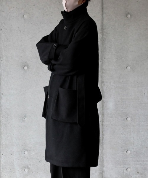 y/m by れぽすけ（イムバイレポスケ）の「ビッグポケットスタンドカラーコート（その他アウター・メンズ・ブラック/ベージュ・MEDIUM/LARGE）」の19枚目の写真