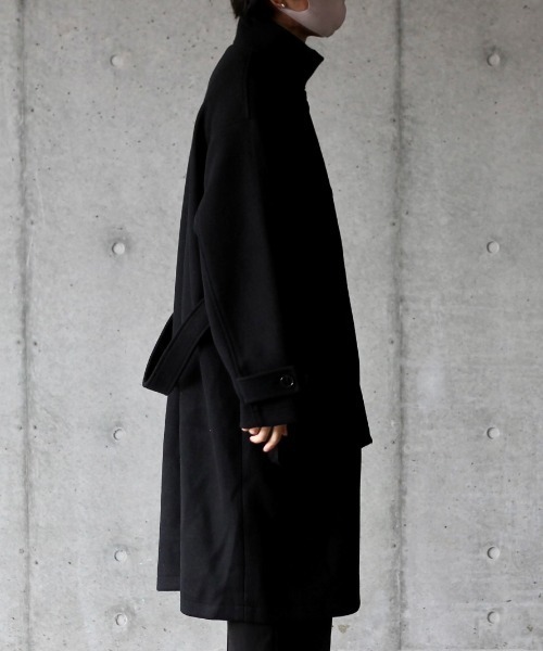 y/m by れぽすけ（イムバイレポスケ）の「ビッグポケットスタンドカラーコート（その他アウター・メンズ・ブラック/ベージュ・MEDIUM/LARGE）」の4枚目の写真