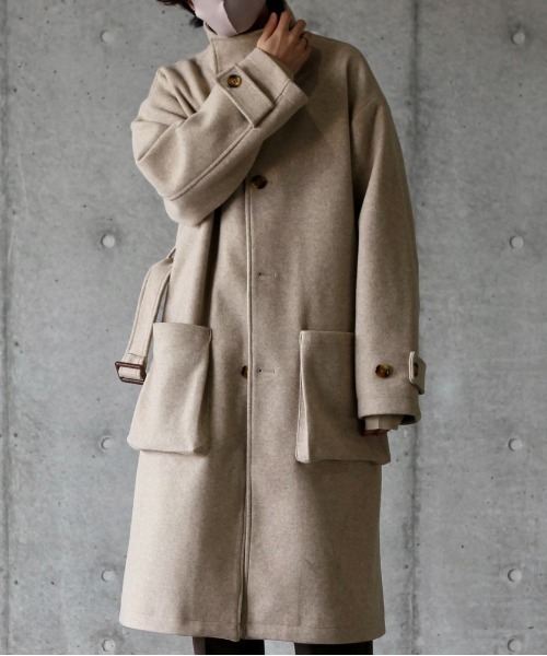 y/m by れぽすけ（イムバイレポスケ）の「ビッグポケットスタンドカラーコート（その他アウター・メンズ・ブラック/ベージュ・MEDIUM/LARGE）」の17枚目の写真