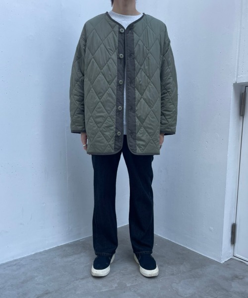 flaner(フラネ)の「Loose quilting jacket / ルーズキルティングジャケット(ミリタリージャケット・レディース・グレイッシュベージュ/カーキ/ブラック・FREE)」の12枚目の写真