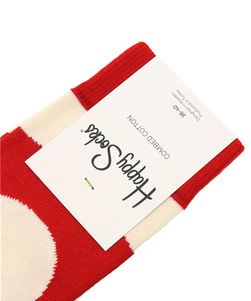 Happy Socks（ハッピーソックス）の「Jｕｍｂｏ Dot　ＪD01-405-7AW（ソックス/靴下・レッド・S-M/M-L）」の2枚目の写真