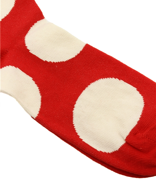 Happy Socks（ハッピーソックス）の「Jｕｍｂｏ Dot　ＪD01-405-7AW（ソックス/靴下・レッド・S-M/M-L）」の5枚目の写真