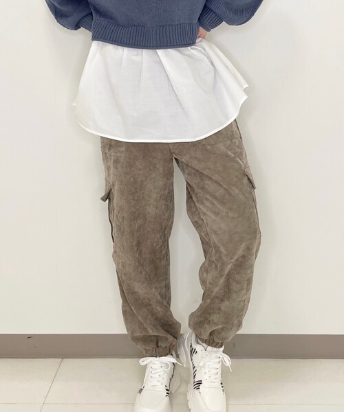 Cutie Blonde（キューティーブロンド）の「◆【S-LL】コーデュロイイージーカーゴジョガーパンツ（その他パンツ・レディース・カーキ/サンドベージュ/グレー系その他/ナチュラル・01/02/03/04）」の14枚目の写真