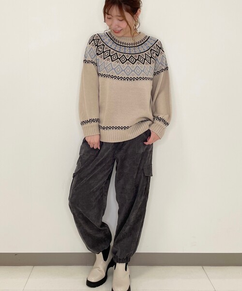 Cutie Blonde（キューティーブロンド）の「◆【S-LL】コーデュロイイージーカーゴジョガーパンツ（その他パンツ・レディース・カーキ/サンドベージュ/グレー系その他/ナチュラル・01/02/03/04）」の17枚目の写真