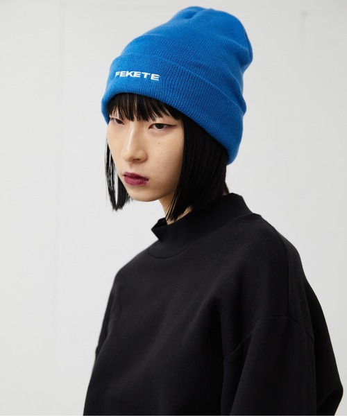 FEKETE（フェケテ）の「FEKETE MADE BASIC LOGO BEANIE（ニットキャップ/ビーニー・メンズ・ブラック/グレー/ブルー/グリーン・FREE）」の9枚目の写真