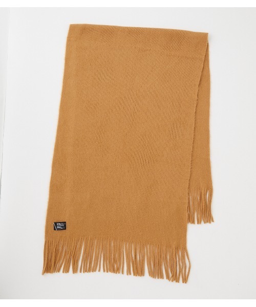 AZUL by moussy(アズールバイマウジー)の「RUSSELL KNITTING MUFFLER/ラッセルニッティングマフラー(マフラー・メンズ・ライトカーキ/ライトピンク/オフホワイト/ベージュ/ブラック・FREE)」の1枚目の写真