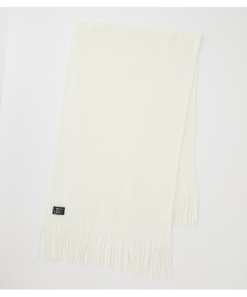 AZUL by moussy(アズールバイマウジー)の「RUSSELL KNITTING MUFFLER/ラッセルニッティングマフラー(マフラー・メンズ・ライトカーキ/ライトピンク/オフホワイト/ベージュ/ブラック・FREE)」の2枚目の写真