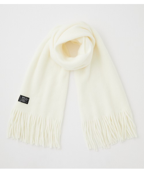 AZUL by moussy(アズールバイマウジー)の「RUSSELL KNITTING MUFFLER/ラッセルニッティングマフラー(マフラー・メンズ・ライトカーキ/ライトピンク/オフホワイト/ベージュ/ブラック・FREE)」の6枚目の写真