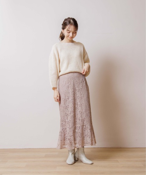 flower（フラワー）の「オーロラニットトップ（ニット/セーター・レディース・ベージュ/アイボリー・FREE）」の10枚目の写真