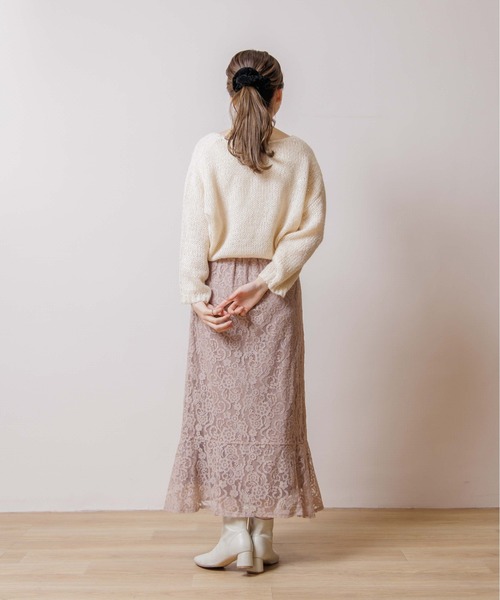 flower（フラワー）の「オーロラニットトップ（ニット/セーター・レディース・ベージュ/アイボリー・FREE）」の12枚目の写真
