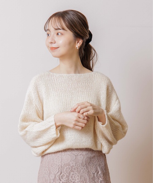 flower（フラワー）の「オーロラニットトップ（ニット/セーター・レディース・ベージュ/アイボリー・FREE）」の15枚目の写真