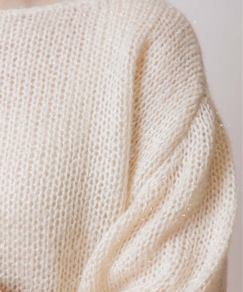 flower（フラワー）の「オーロラニットトップ（ニット/セーター・レディース・ベージュ/アイボリー・FREE）」の5枚目の写真