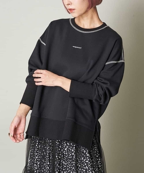 A de a.v.v（アードアー・ヴェ・ヴェ）の「配色ステッチロゴスウェット（トレーナー）（スウェット・レディース・ブラック/サンドベージュ/ライトブルー/アイボリー・38/36）」の3枚目の写真