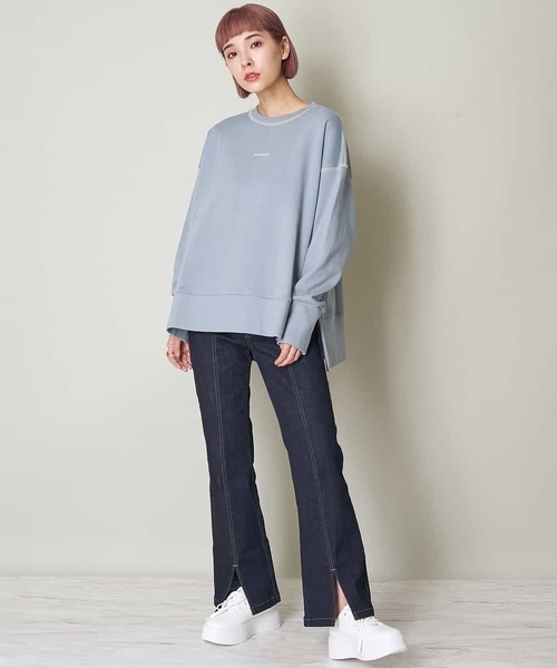 A de a.v.v（アードアー・ヴェ・ヴェ）の「配色ステッチロゴスウェット（トレーナー）（スウェット・レディース・ブラック/サンドベージュ/ライトブルー/アイボリー・38/36）」の7枚目の写真