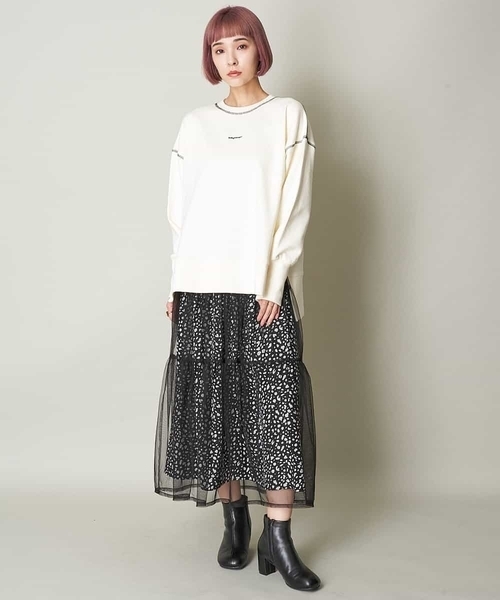 A de a.v.v（アードアー・ヴェ・ヴェ）の「配色ステッチロゴスウェット（トレーナー）（スウェット・レディース・ブラック/サンドベージュ/ライトブルー/アイボリー・38/36）」の9枚目の写真