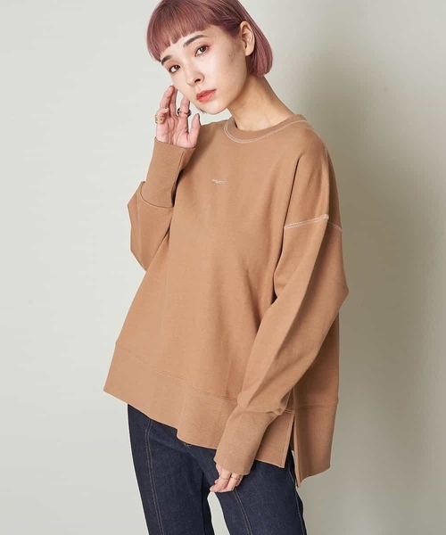 A de a.v.v（アードアー・ヴェ・ヴェ）の「配色ステッチロゴスウェット（トレーナー）（スウェット・レディース・ブラック/サンドベージュ/ライトブルー/アイボリー・38/36）」の15枚目の写真