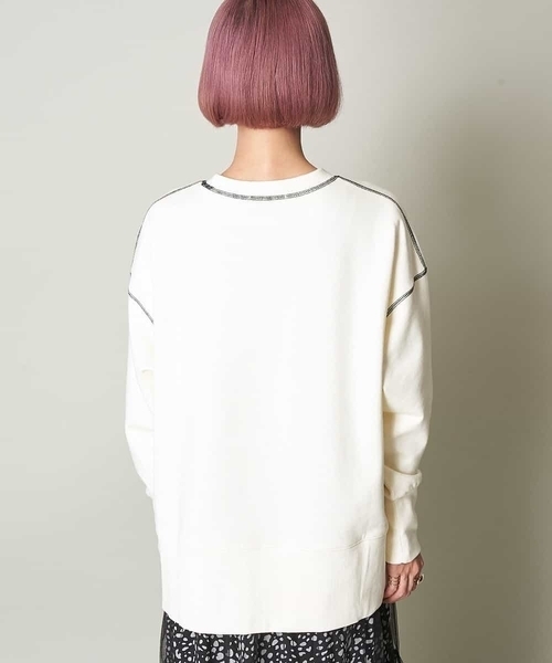 A de a.v.v（アードアー・ヴェ・ヴェ）の「配色ステッチロゴスウェット（トレーナー）（スウェット・レディース・ブラック/サンドベージュ/ライトブルー/アイボリー・38/36）」の18枚目の写真