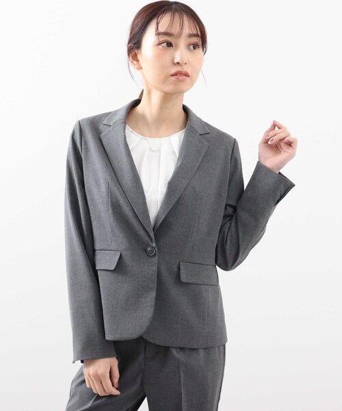 DRESKIP（ドレスキップ）の「◆洗えるキャリーマンテーラードジャケット（テーラードジャケット・レディース・ブラック/ダークグレー・01/02/03/04）」の3枚目の写真