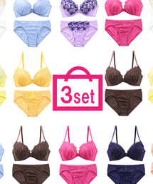 blooming FLORA | 【お得な3点セット】ブラ＆ショーツ おまかせSET(ブラ&ショーツ)