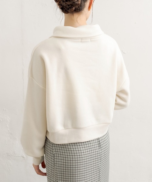 OLIVE des OLIVE(オリーブデオリーブ)の「zipショートプルオーバー(スウェット・レディース・ライトグレー/ブラック/アイボリー/ラベンダー・FREE)」の10枚目の写真