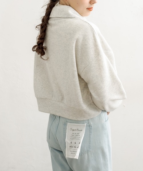 OLIVE des OLIVE(オリーブデオリーブ)の「zipショートプルオーバー(スウェット・レディース・ライトグレー/ブラック/アイボリー/ラベンダー・FREE)」の18枚目の写真