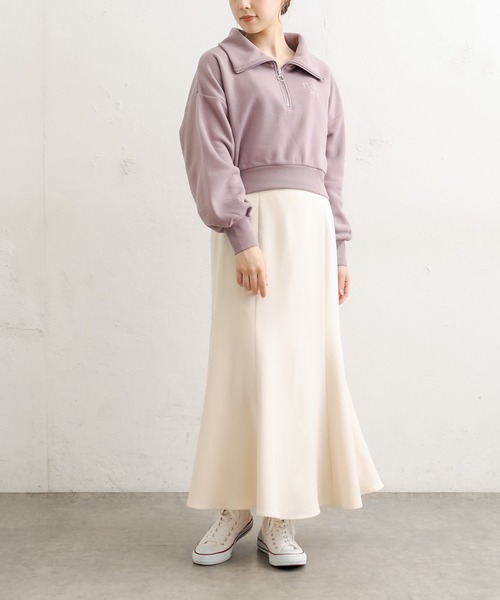 OLIVE des OLIVE(オリーブデオリーブ)の「zipショートプルオーバー(スウェット・レディース・ライトグレー/ブラック/アイボリー/ラベンダー・FREE)」の19枚目の写真