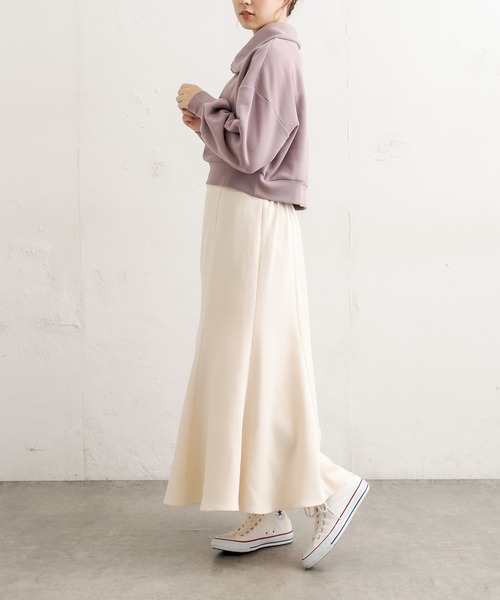 OLIVE des OLIVE(オリーブデオリーブ)の「zipショートプルオーバー(スウェット・レディース・ライトグレー/ブラック/アイボリー/ラベンダー・FREE)」の20枚目の写真