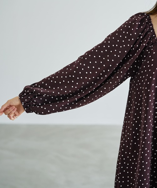 ドット柄スクエアネックワンピ―ス（ワンピース）｜STYLE DELI