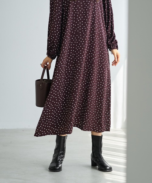 ドット柄スクエアネックワンピ―ス（ワンピース）｜STYLE DELI