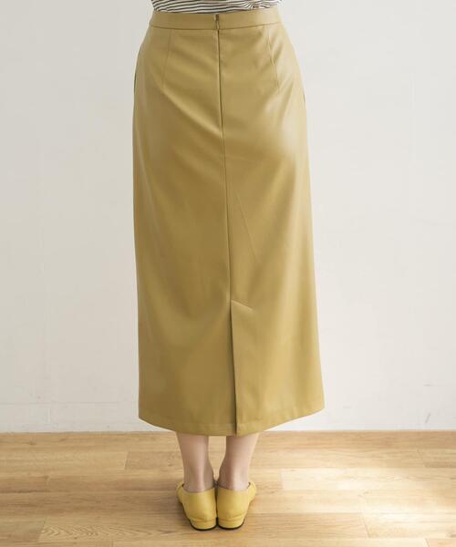 URBAN RESEARCH（アーバンリサーチ）の「フェイクレザーラップ風タイトスカート（スカート・レディース・ダークブラウン/イエロー・38/36）」の5枚目の写真