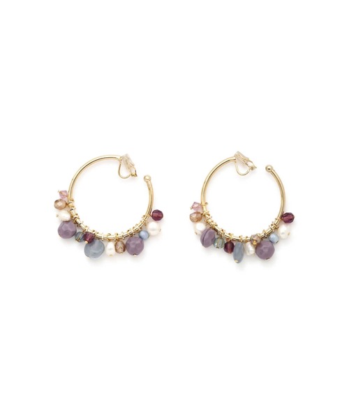 JILL STUART（ジルスチュアート）の「◆マルチビーズイヤリング（イヤリング・レディース・パープル/グリーン・ﾌﾘ-）」の5枚目の写真