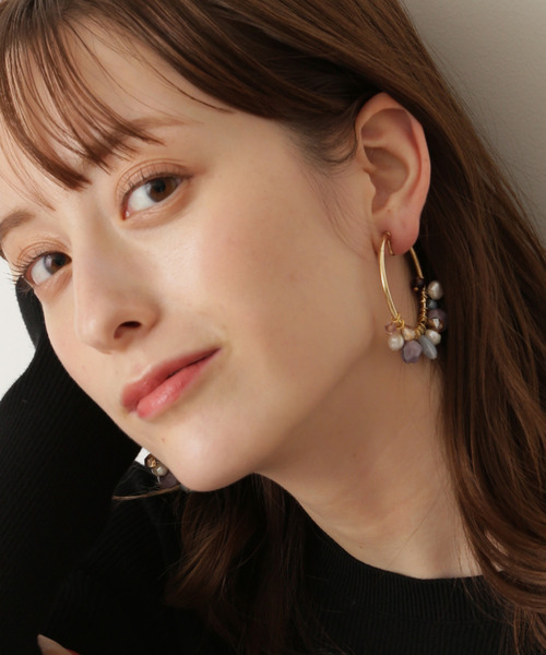 JILL STUART（ジルスチュアート）の「◆マルチビーズイヤリング（イヤリング・レディース・パープル/グリーン・ﾌﾘ-）」の2枚目の写真
