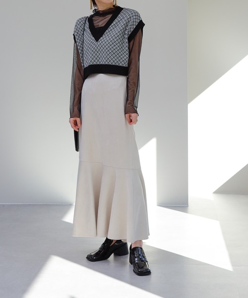 COLONY 2139（コロニートゥーワンスリーナイン）の「綿アクリルジャガードニットベスト（ベスト・レディース・ブラック/ベージュ/グリーン・FREE）」の11枚目の写真