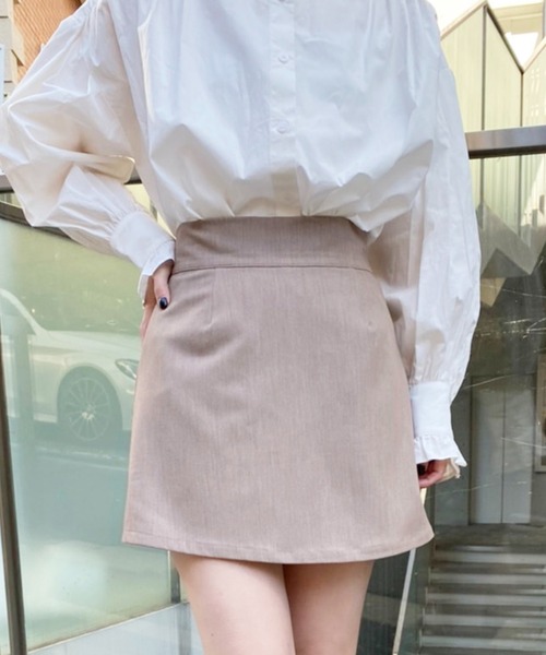 one after another NICE CLAUP(ワンアフターアナザーナイスクラップ)の「着回し優秀アイテム!ミニキュロットスカート(スカート・レディース・ブラック/ブラック系その他/ベージュ・FREE)」の3枚目の写真