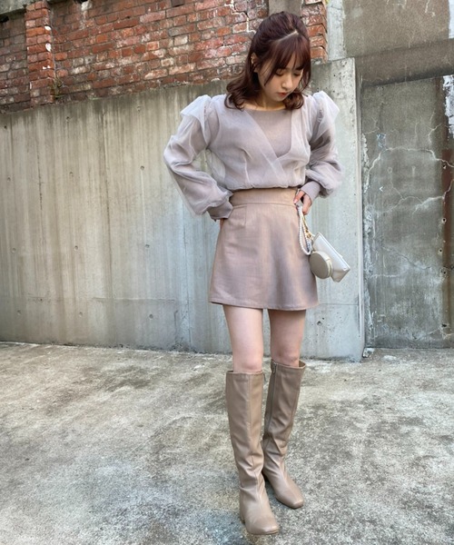 one after another NICE CLAUP(ワンアフターアナザーナイスクラップ)の「着回し優秀アイテム!ミニキュロットスカート(スカート・レディース・ブラック/ブラック系その他/ベージュ・FREE)」の10枚目の写真