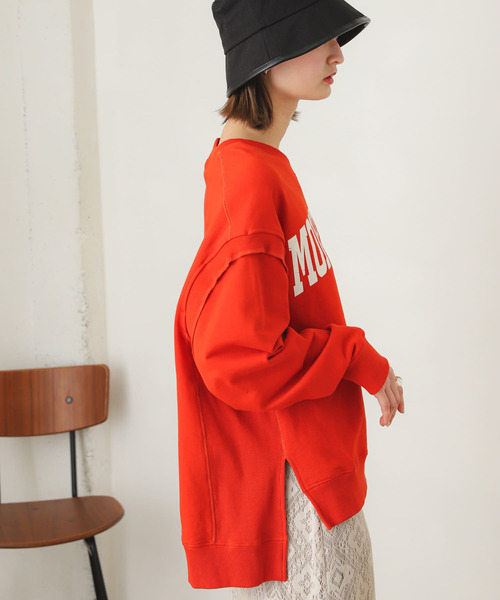 SENSE OF PLACE by URBAN RESEARCH（センスオブプレイスバイアーバンリサーチ）の「2WAYロゴスウェットシャツ（スウェット・レディース・オフホワイト/ネイビー/オレンジ・ONE）」の12枚目の写真