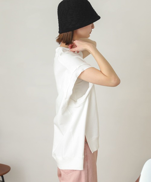 SENSE OF PLACE by URBAN RESEARCH（センスオブプレイスバイアーバンリサーチ）の「2WAYロゴスウェットシャツ（スウェット・レディース・オフホワイト/ネイビー/オレンジ・ONE）」の7枚目の写真