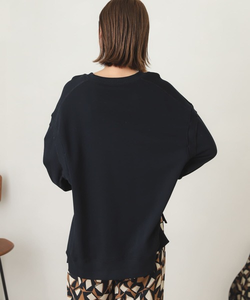 SENSE OF PLACE by URBAN RESEARCH（センスオブプレイスバイアーバンリサーチ）の「2WAYロゴスウェットシャツ（スウェット・レディース・オフホワイト/ネイビー/オレンジ・ONE）」の9枚目の写真