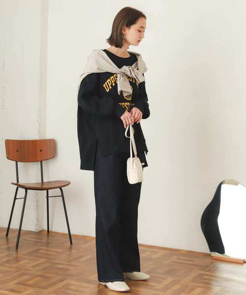 SENSE OF PLACE by URBAN RESEARCH（センスオブプレイスバイアーバンリサーチ）の「2WAYロゴスウェットシャツ（スウェット・レディース・オフホワイト/ネイビー/オレンジ・ONE）」の11枚目の写真