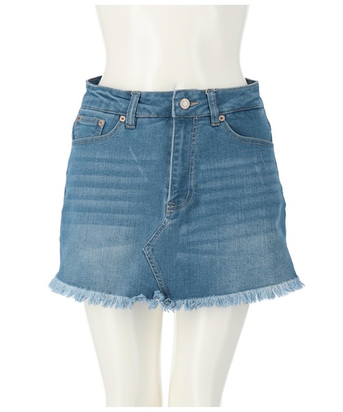 anap mimpi（アナップミンピ）の「フリンジカットデニムスカパン（デニムスカート・レディース・ブルー・S/M）」の3枚目の写真