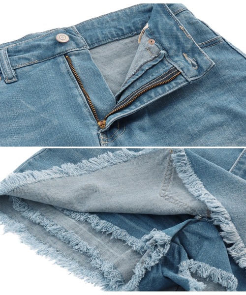 anap mimpi（アナップミンピ）の「フリンジカットデニムスカパン（デニムスカート・レディース・ブルー・S/M）」の4枚目の写真