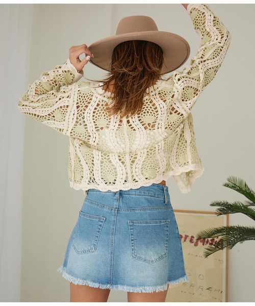 anap mimpi（アナップミンピ）の「フリンジカットデニムスカパン（デニムスカート・レディース・ブルー・S/M）」の10枚目の写真