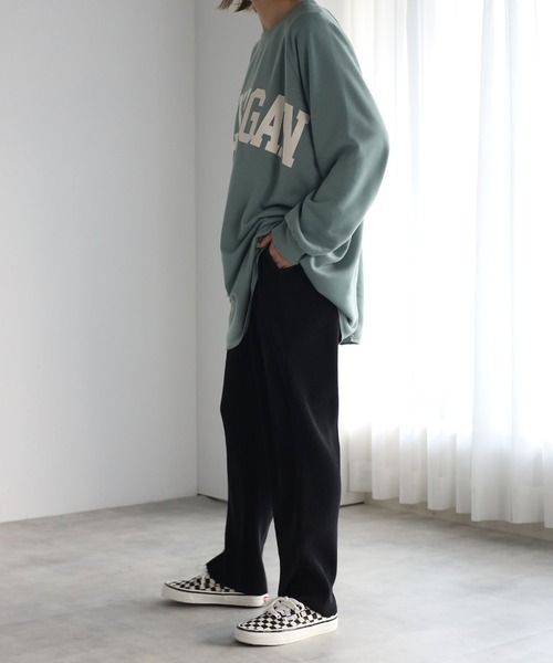 amini(アミニ)の「プリーツテーパードパンツ(スラックス・レディース・ライム/オレンジ/パープル/ブラック/ブルー/グリーン・MEDIUM)」の12枚目の写真