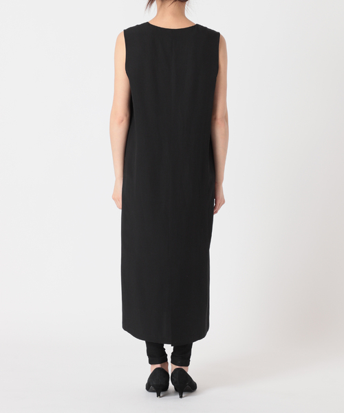 JOURNAL STANDARD（ジャーナルスタンダード）の「リネンブレンドロングジレワンピース（ワンピース・レディース・ベージュ/ブラック・FREE）」の18枚目の写真