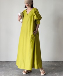 Riberry | Vネックパフスリーブワンピース(ワンピース)