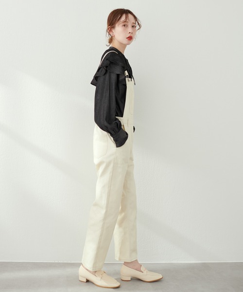 natural couture(ナチュラルクチュール)の「ルーズなリラックス感。大人のための!カジュアルサロペ(サロペット/オーバーオール・レディース・オフホワイト/ブラック/その他1・FREE)」の6枚目の写真